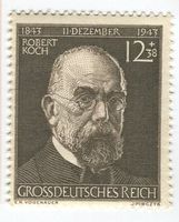 Briefmarke "Robert Koch". Deutsches Reich 1943