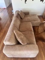 Ledersofa braun mit Récamiere (gebraucht)