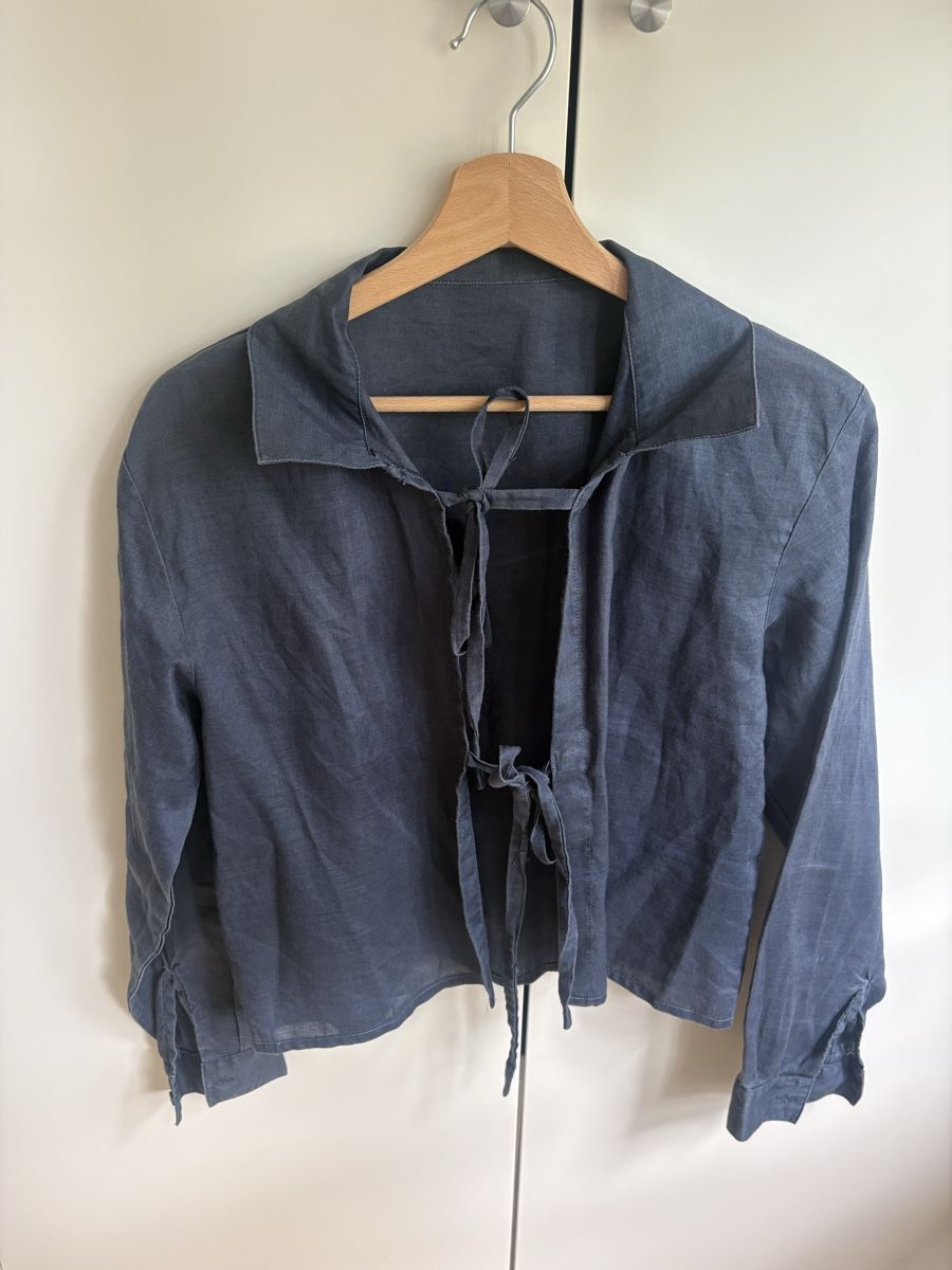 Blusen: Navy blau Leinen bluse S – Gebraucht aus Zürich von ritzo1