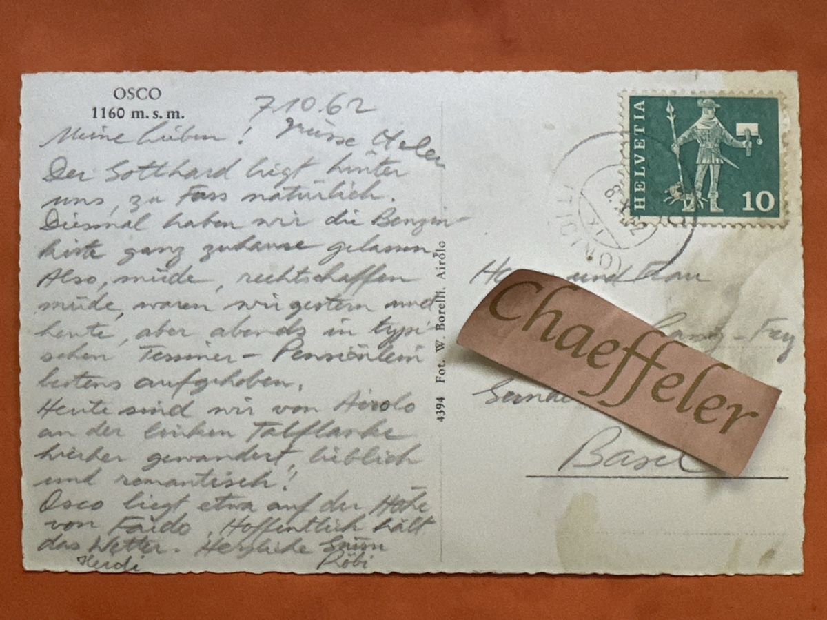 Ansichtskarten: 1962 OSCO 1160 m. s. M – Gebraucht aus Zürich von Chaeffeler 1