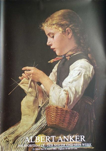 Foto & Immagini: Albert Anker (Strickendes Mädchen, 1884) – Nuovo (secondo la descrizione) da Bern venduto da Vintage-Art-Poster