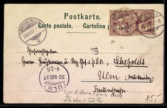 Cartoline postali: sign. E. Hansen / Emil Nolde: Rigi und P – Usato da Berlin venduto da bartko-reher 1