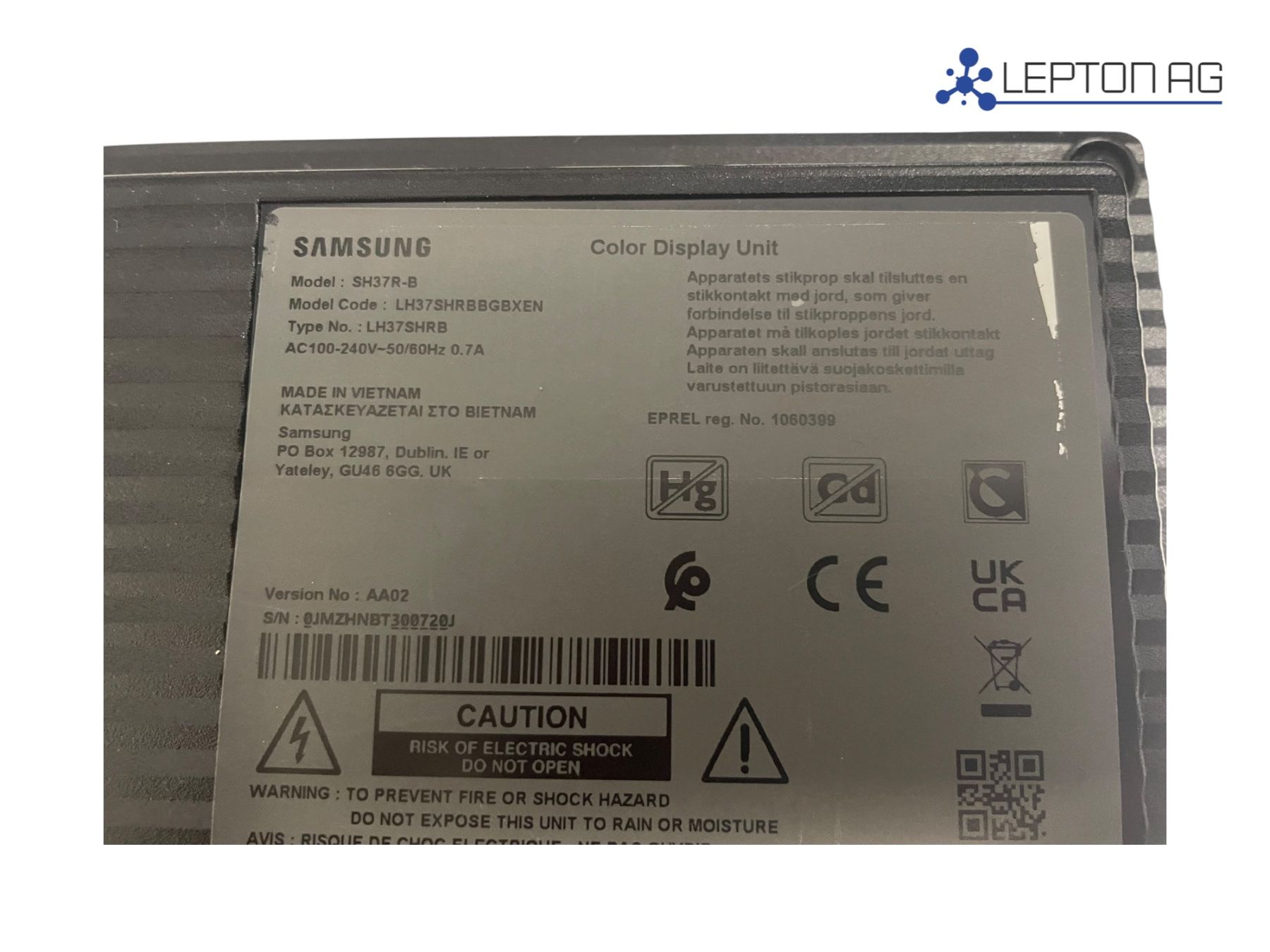 Samsung Monitore: Samsung SH37R-B Color Display 37" Stretch – Gebraucht aus Niederdorf von LeptonAG 3