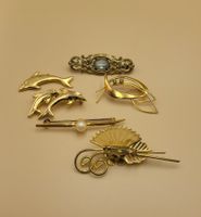 Vintage Goldige Broschen Konvolut