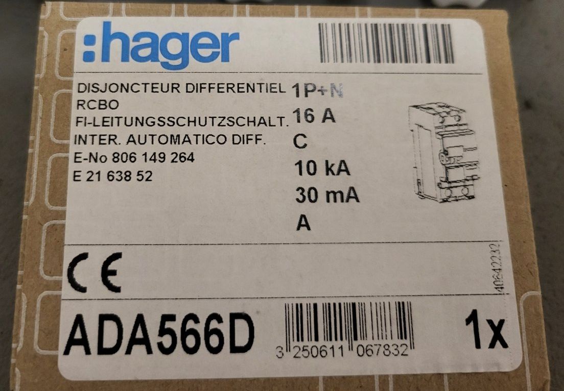 Hager Interruttori: FI/LS Schalter Hager C16 LN – Nuovo e nell'imballaggio originale da Uznach venduto da jur_96tk
