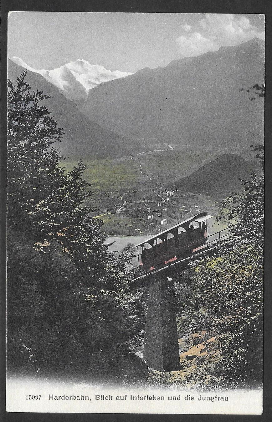 Ansichtskarten: Interlaken Harderbahn coloriert – Gebraucht aus Olten von clotaldi
