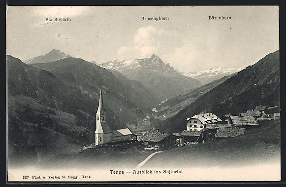 Cartoline postali: Tenna, Kirchpartie mit Ausblick ins Safi – Usato da Berlin venduto da bartko-reher