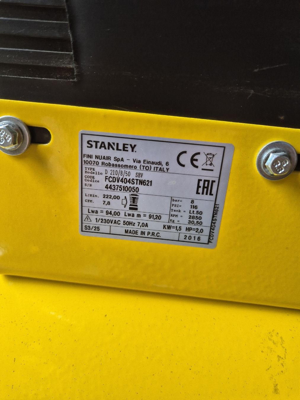 Stanley Compressori: Luftkompressor Stanley – Usato da Lodrino venduto da Wattenstorf 4