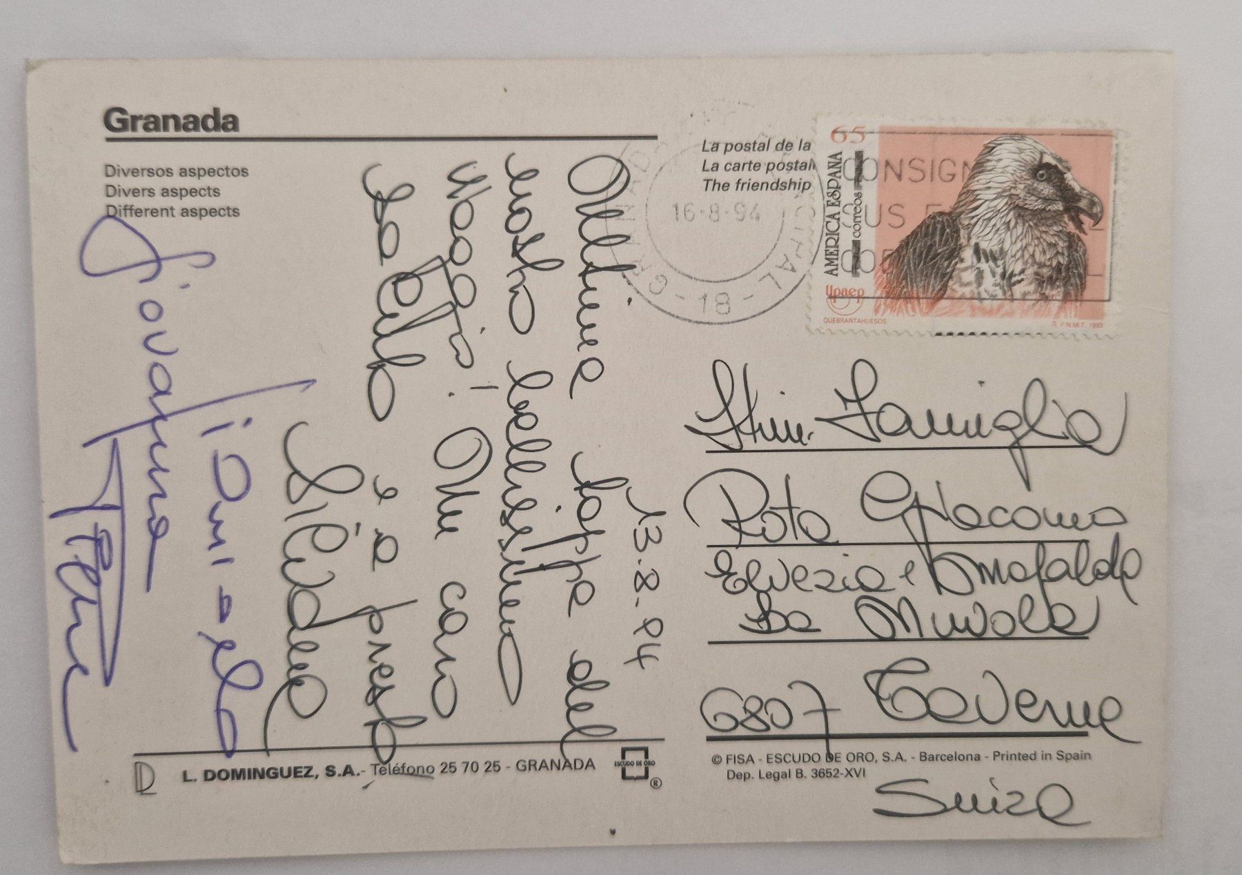Cartoline postali: Granada Alhambra 1994 – Usato da Melchnau venduto da Arthurius 1