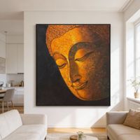 Grossformatiges Buddha-Kunstwerk /schwarzem Rahmen – Unikat