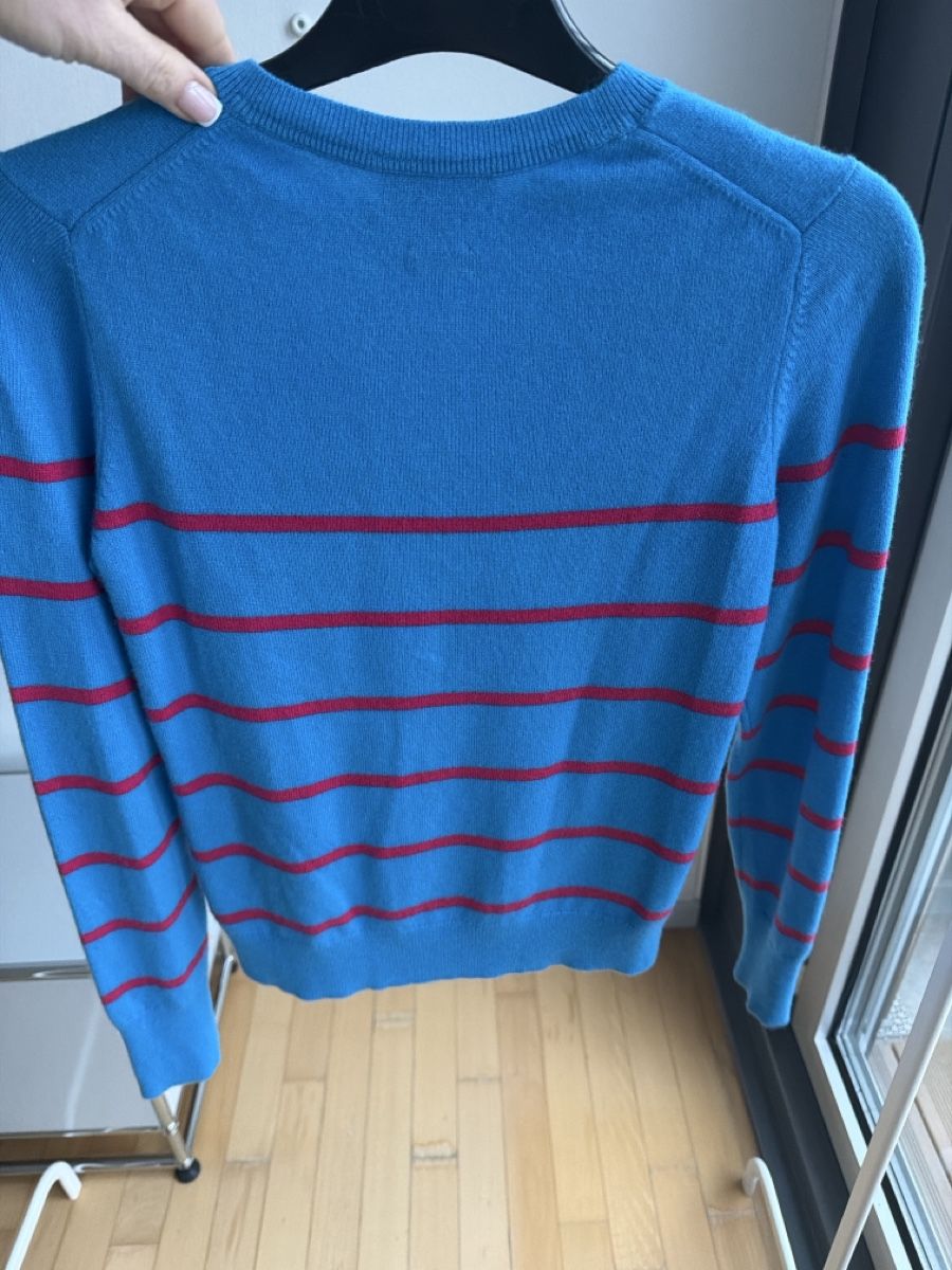 Maglioni & Felpe: Manor Kaschmir Pullover, XS, blau-rot gestreift, neuwertig – Usato da Biel/Bienne venduto da RO19 3
