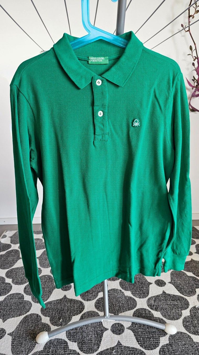 Polos: Langarm-Polo benetton grün – D'occasion à Buhwil par Nici_la_nic