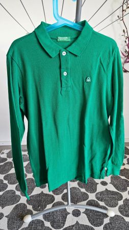 Langarm-Polo benetton grün