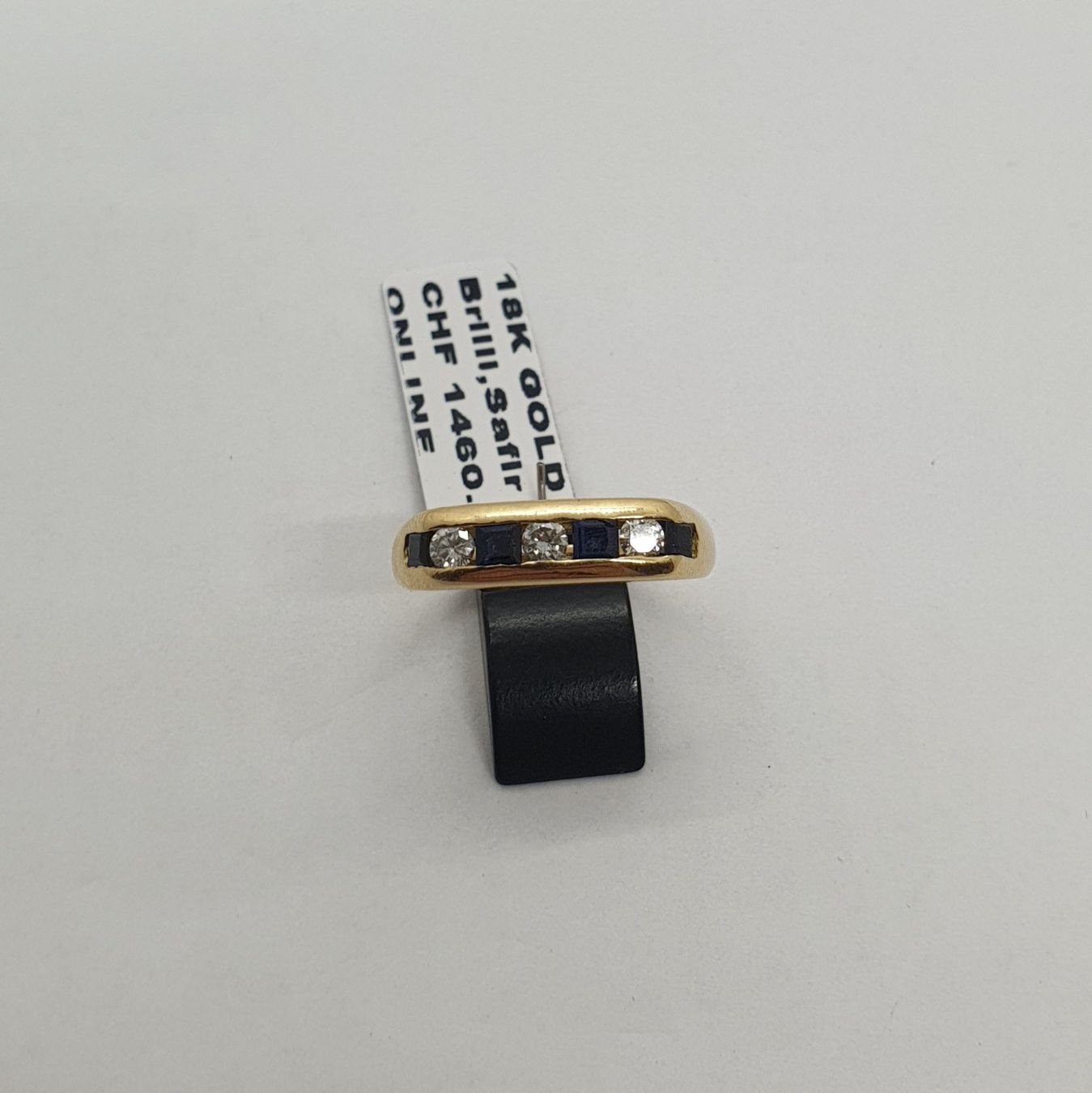 Anelli: Echt 18K Gold - Diamant, Saphir Ring – Usato da Luzern venduto da Luzern-Goldhaus