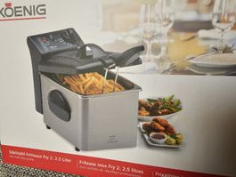Koenig Edelstahl Fritteuse Fry 2, 2,5 Liter wie neu! Top!