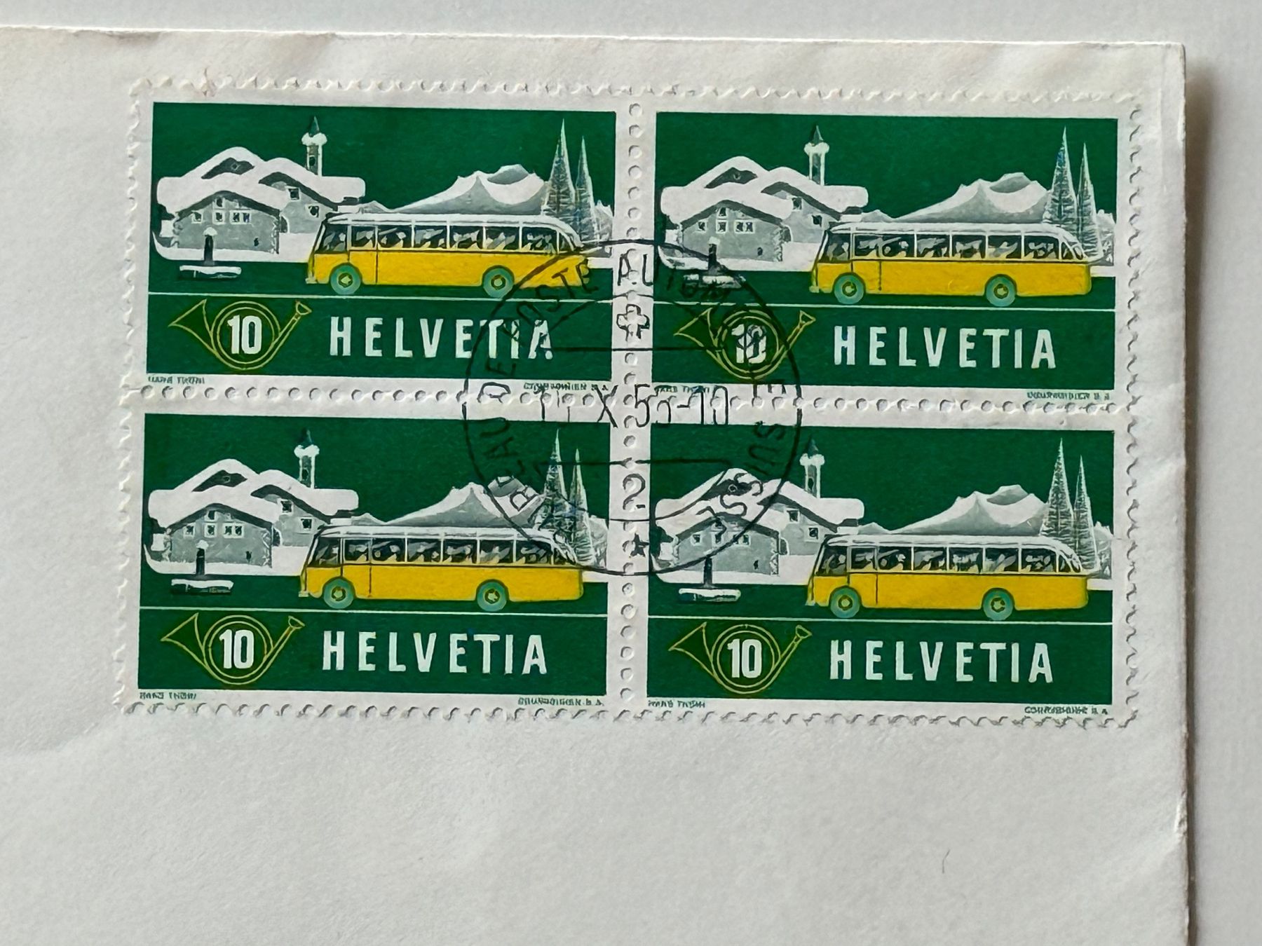 Tutti i francobolli: 314, Viererblock, seltener 2. blinder Passagier, Brief – Usato da Aarau venduto da hilde47 2