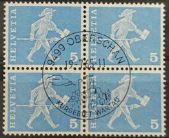 1960 Standesläufer Fribourg Viererblock Rollenmarke