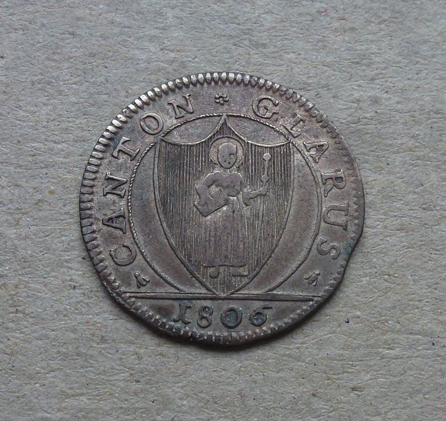 Alle Münzen: Glarus ++ 3 Schilling 1806 – Gebraucht aus Walkringen von Casablanca777
