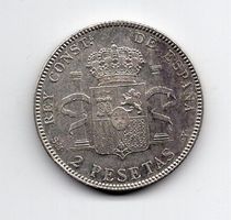 (328) Spanien, 2 Pesetas, 1905, top stgl