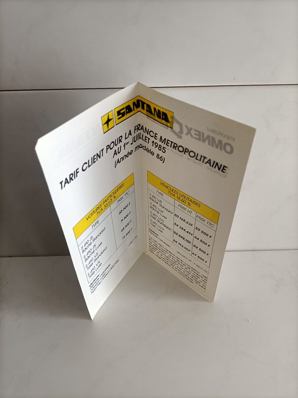 Libri: Brochure Catalogue Tarif Santana 1985 – Usato da crans montana venduto da AB3963 1