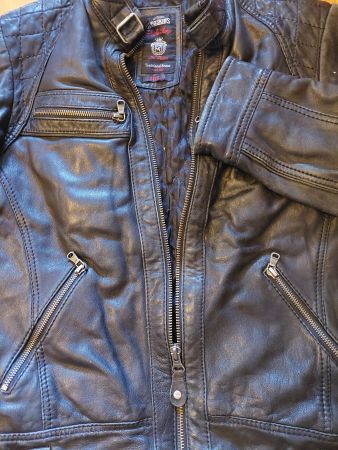 veste blouson  automne hiver court en cuir  noir  S 36