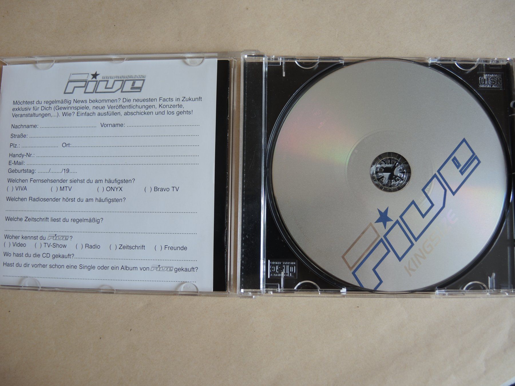 CD: CD - Five - Kingsize - Incl. the massive single let's dance – Usato da Rorschach venduto da maeck8 1