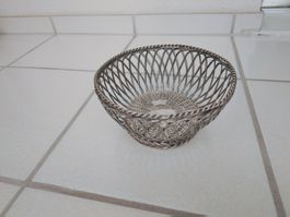 Drahtkorb Metall versilbert vintage