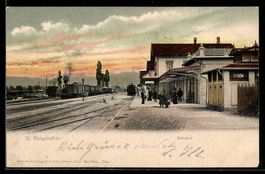 AK St. Margrethen, Gleispartie im Bahnhof