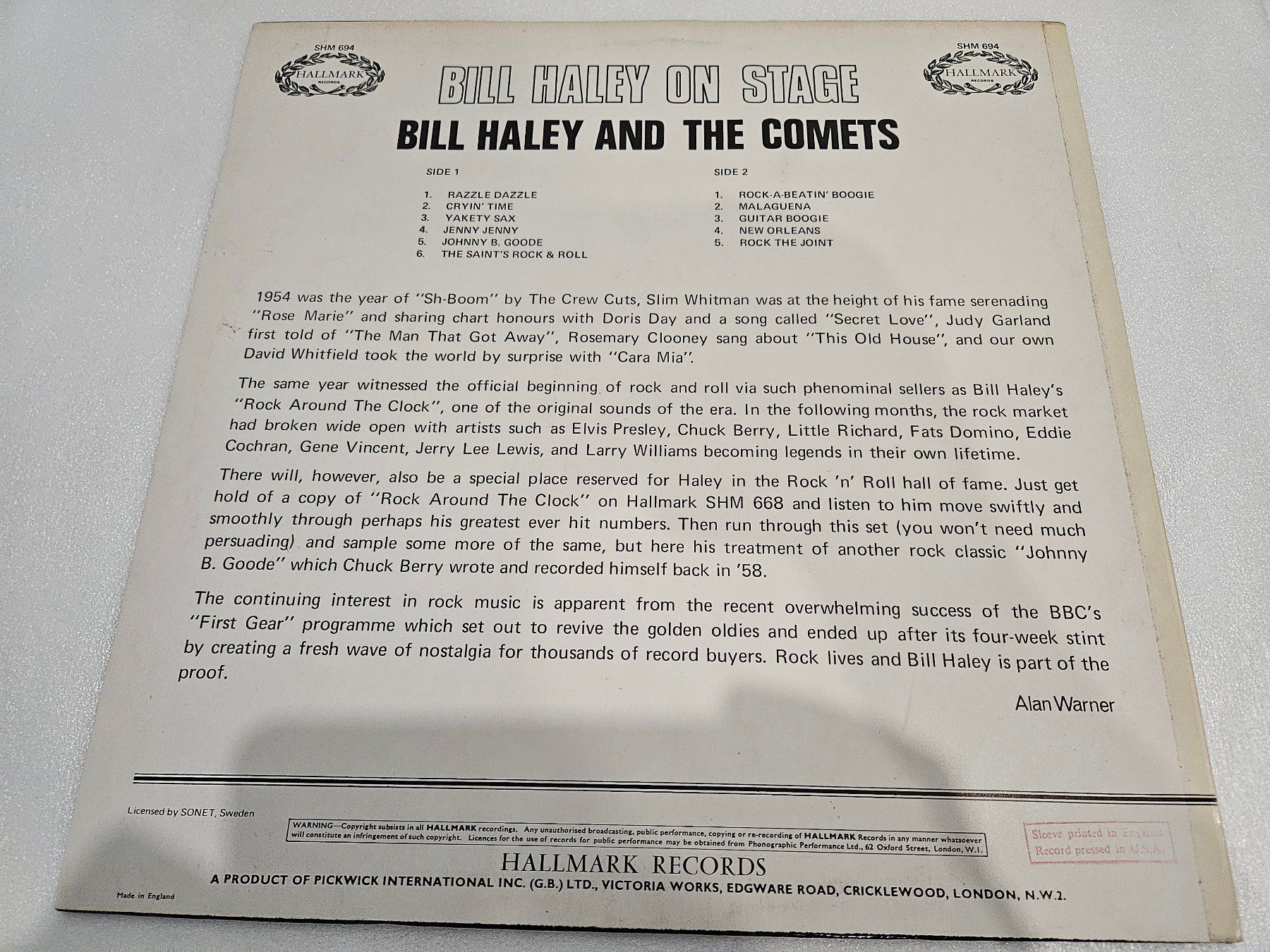 Dischi in vinile: Bill Haley And The Comets – Bill Haley On Stage – Usato da Uster venduto da Vinyl-Leidenschaft 1