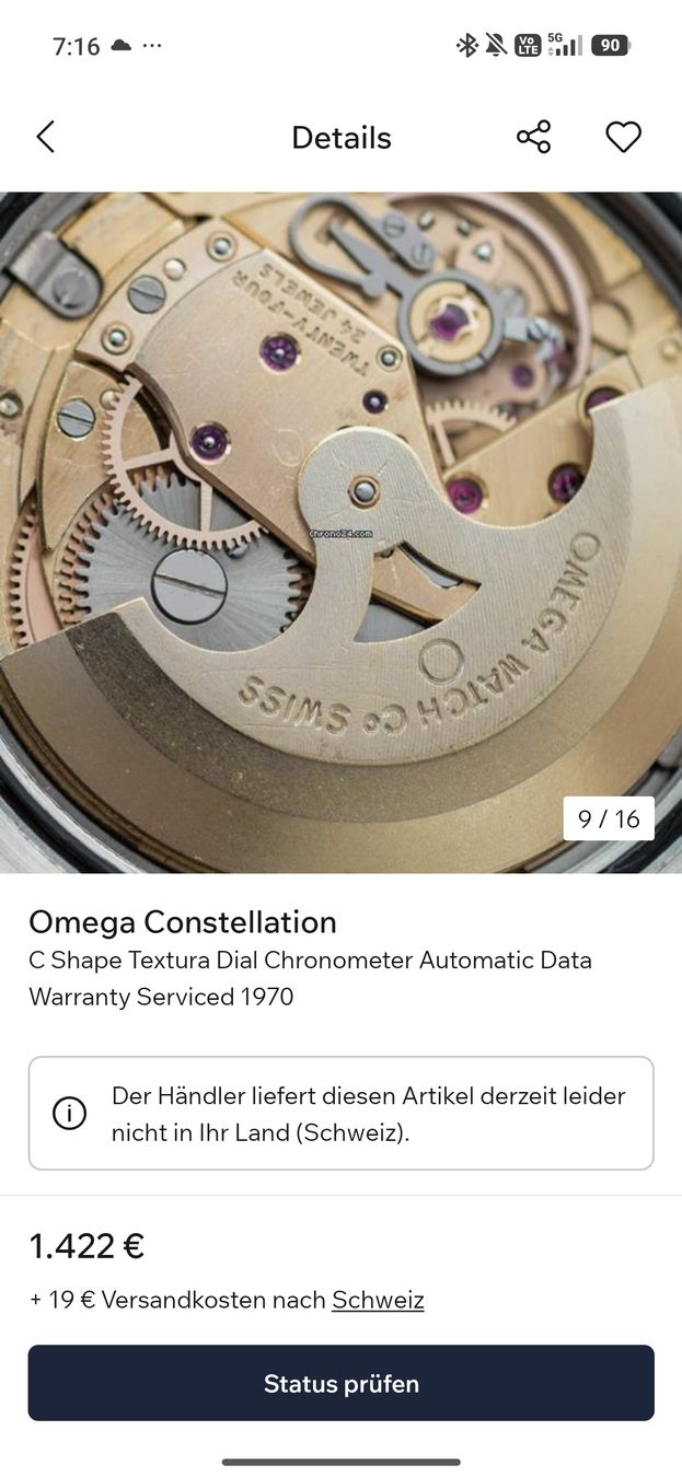 Omega Montres: Omega Constellation 1970 Chronometer – D'occasion à Bern par Xtralite 3