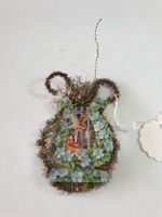 CHRISTBAUMSCHMUCK  TINSEL MIT  VÖGELCHEN ANTIK