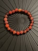 Bracelet pierres naturelles orange ambre porte chance