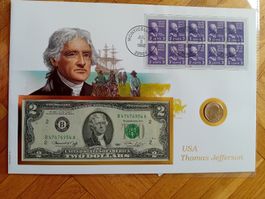 Banknotenbrief mit Muenze