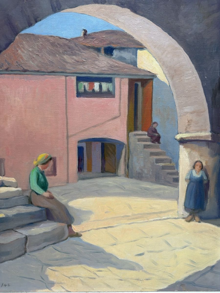 Dipinti: Gemälde, Hof in Ascona, 1942. – Usato da Biberist venduto da Momo33
