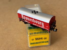 Minitrix 3594 Kuhlwagen Bier Kronenbourg SNCF