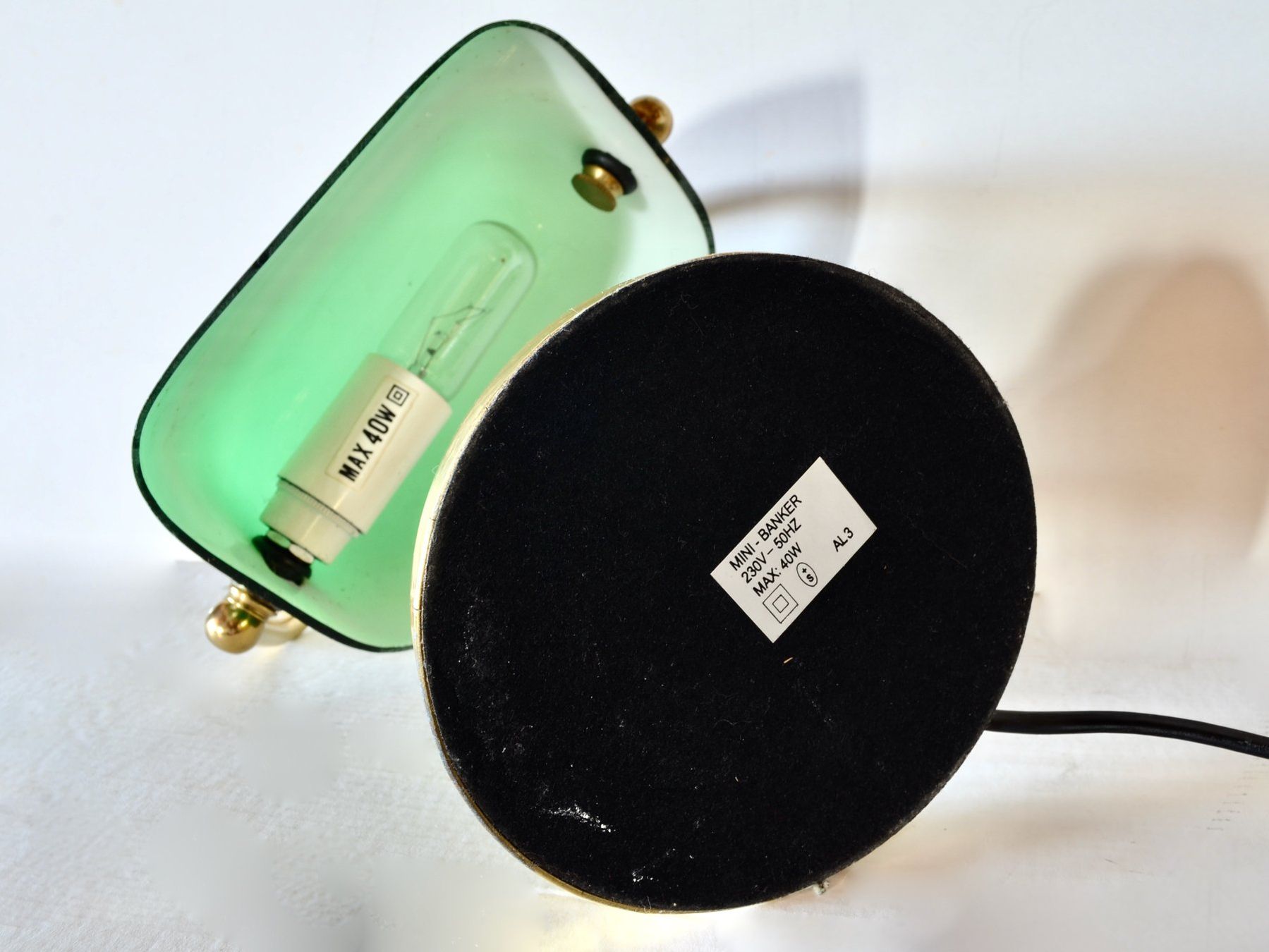 Lampade: Banker-Messinglampe – Vintage-Modell. – Usato da Meilen venduto da glenbeigh 4
