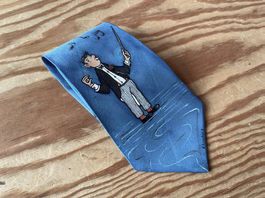 Krawatte mit Dirigenten-Motiv blau