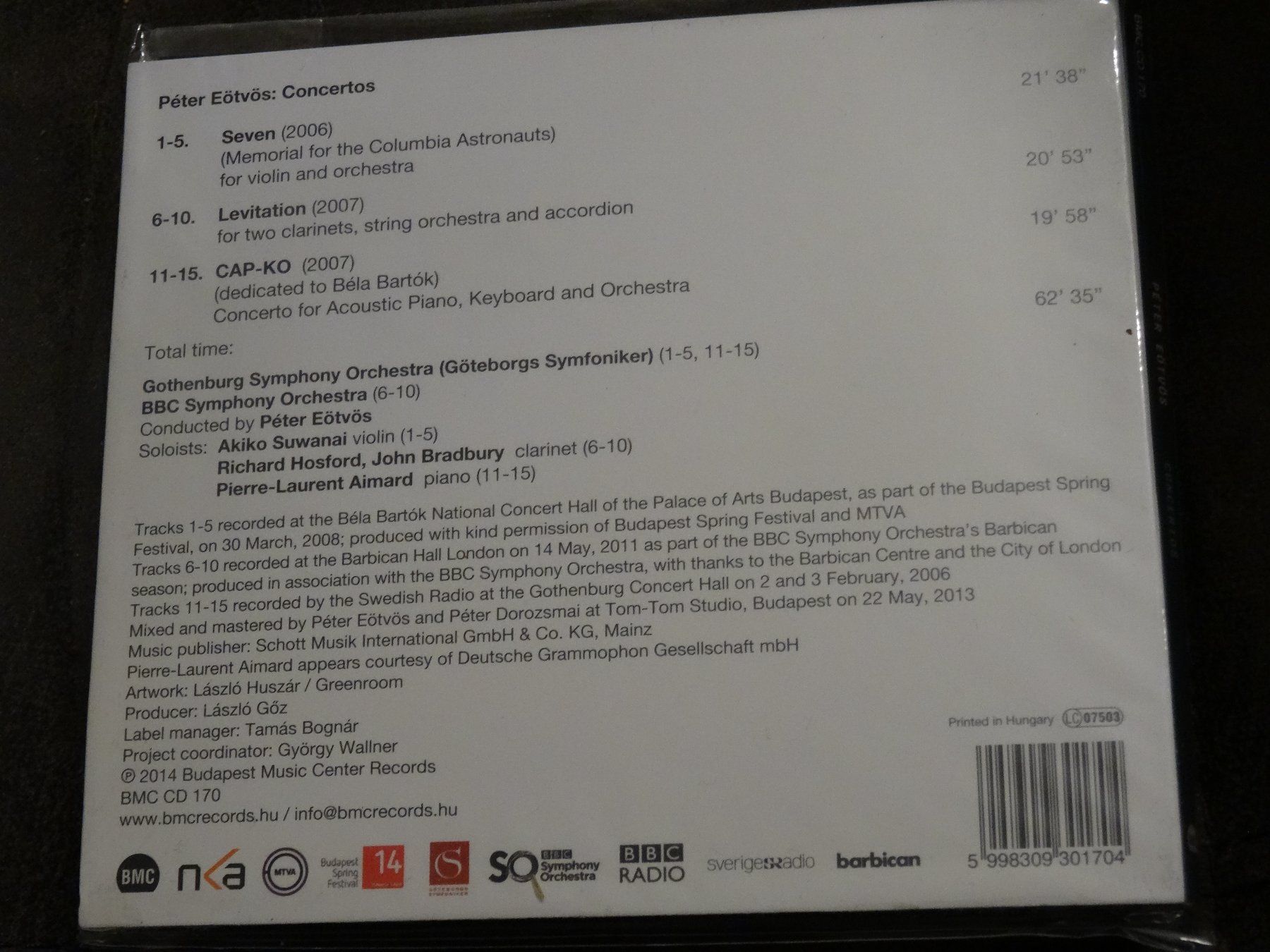 CDs: Peter Eötvös - Concertos CD – Gebraucht aus Olten von Disc-Ausverkauf 1