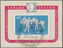 1951, W32, LUNABA-Block mit Zentrumsstempel, Kat: 180.-