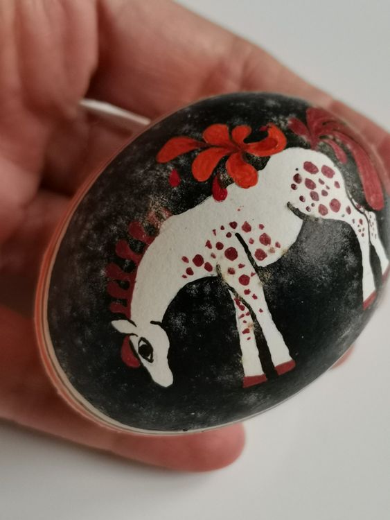 weisses Pferd, handbemaltes Ei (schwer) Kitsch | Kaufen auf Ricardo