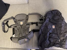 Ergobaby Omni Breeze Graphit Grau inkl. Regenschutz