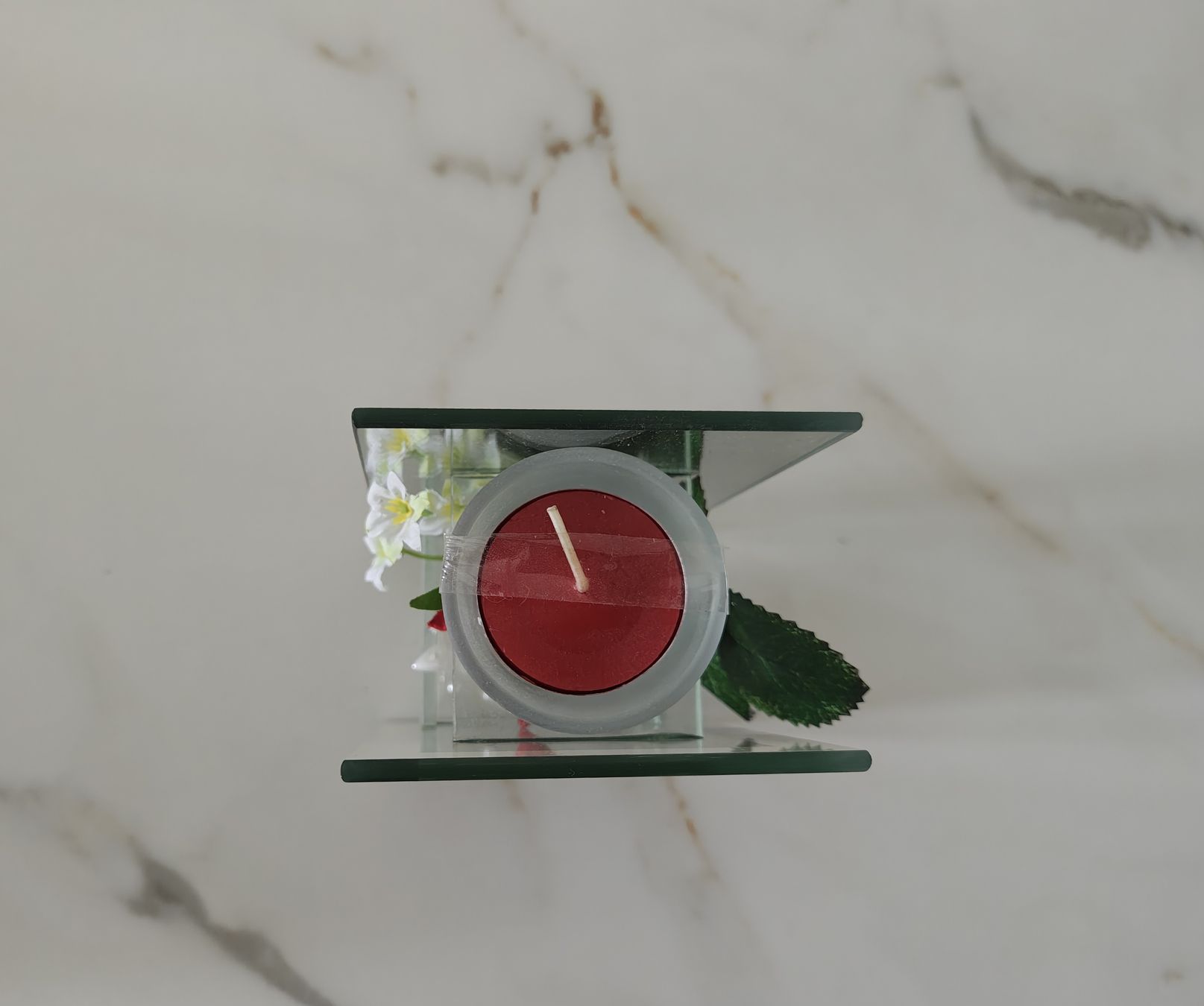 Portacandele: Glas Teelichthalter mit Rose – Usato da Rütihof venduto da iva_2yts 2