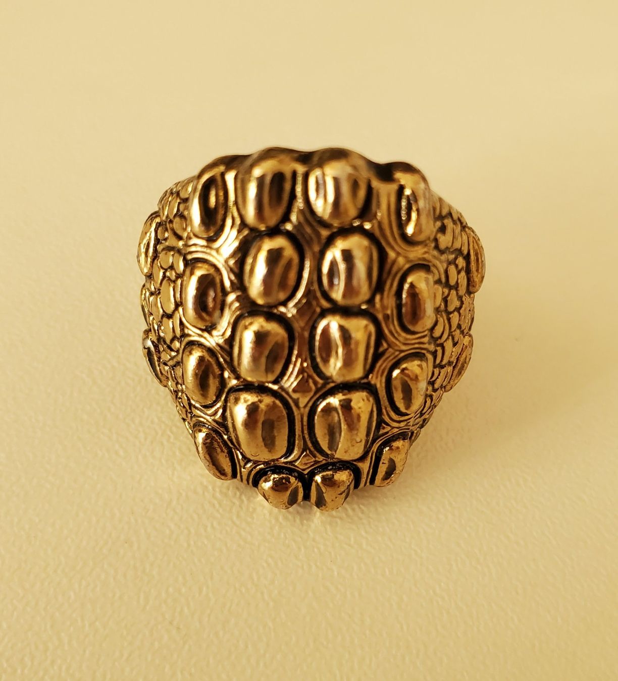 Ringe: Statement Ring Gold mit Krokodil-Optik Gr. 53-54 - Hingucker – Gebraucht aus Zürich von BornInQueensland