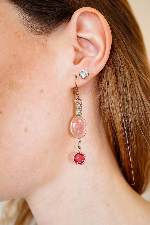 Ohrringe & -stecker: SUMMER SALE! Silber Ohrringe mit rosa Glassteinen – Gebraucht aus Zürich von pinkmilkyway 3