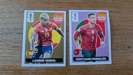 Panini WM 2026 Extra Sticker Lamine Yamal (Gold) + CR7