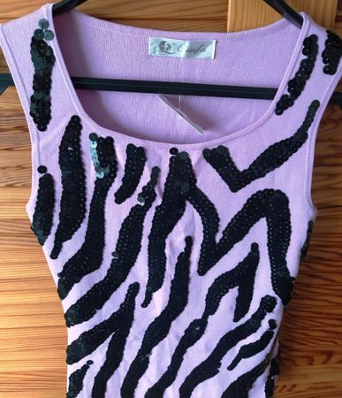 Top / Sommertop mit Paillette, Lila - Grösse S -