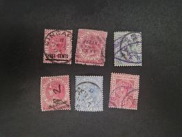 5 Antike Briefmarken Straits Settlements
