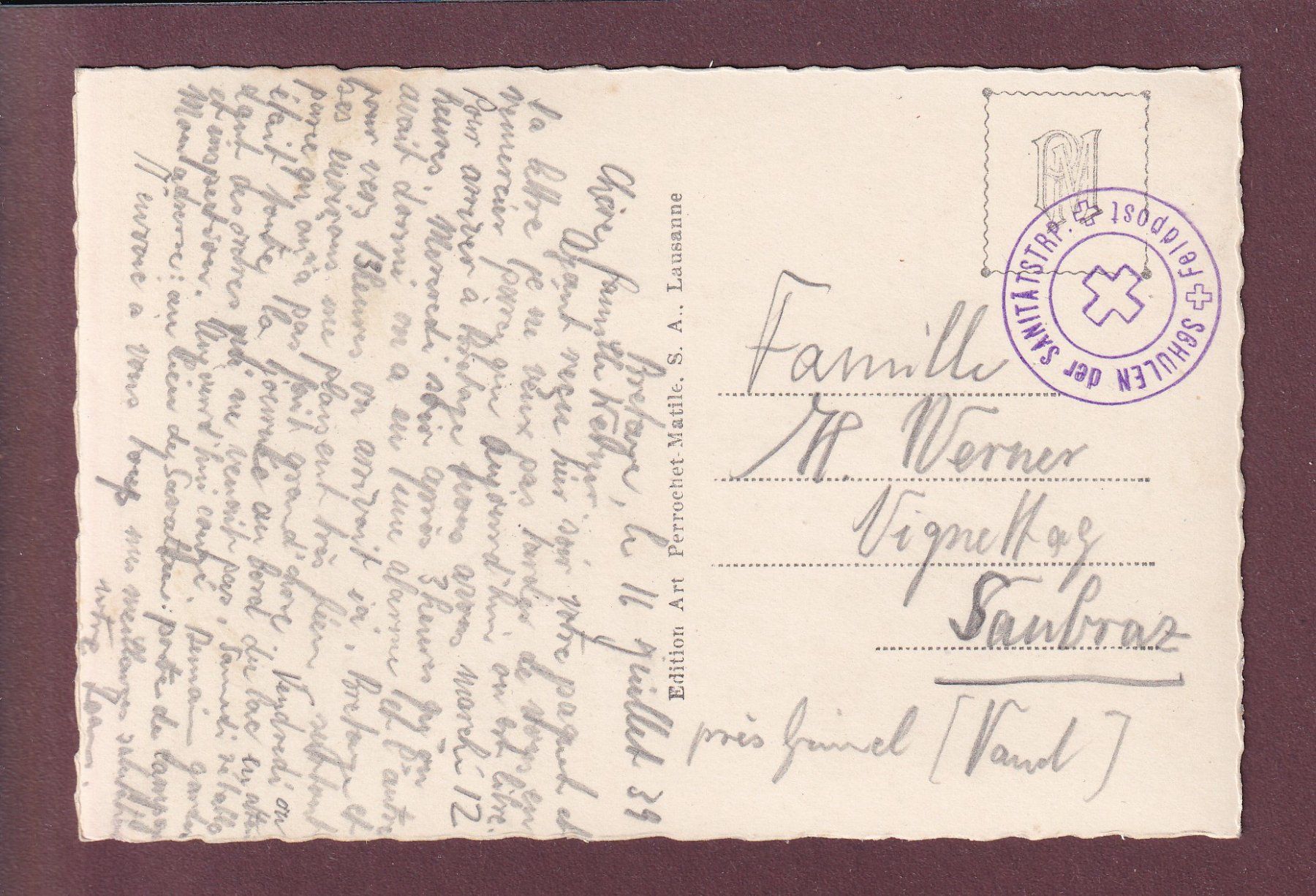 Ansichtskarten: BRETAYE - Cabane militaire - Mont-Blanc - 1939 Feldpost – Gebraucht aus Pully von nicecards 1