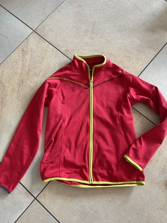 KTEC Faserpelz  Jacke, Gr. 164, Top Zustand, Rot/Lime 47