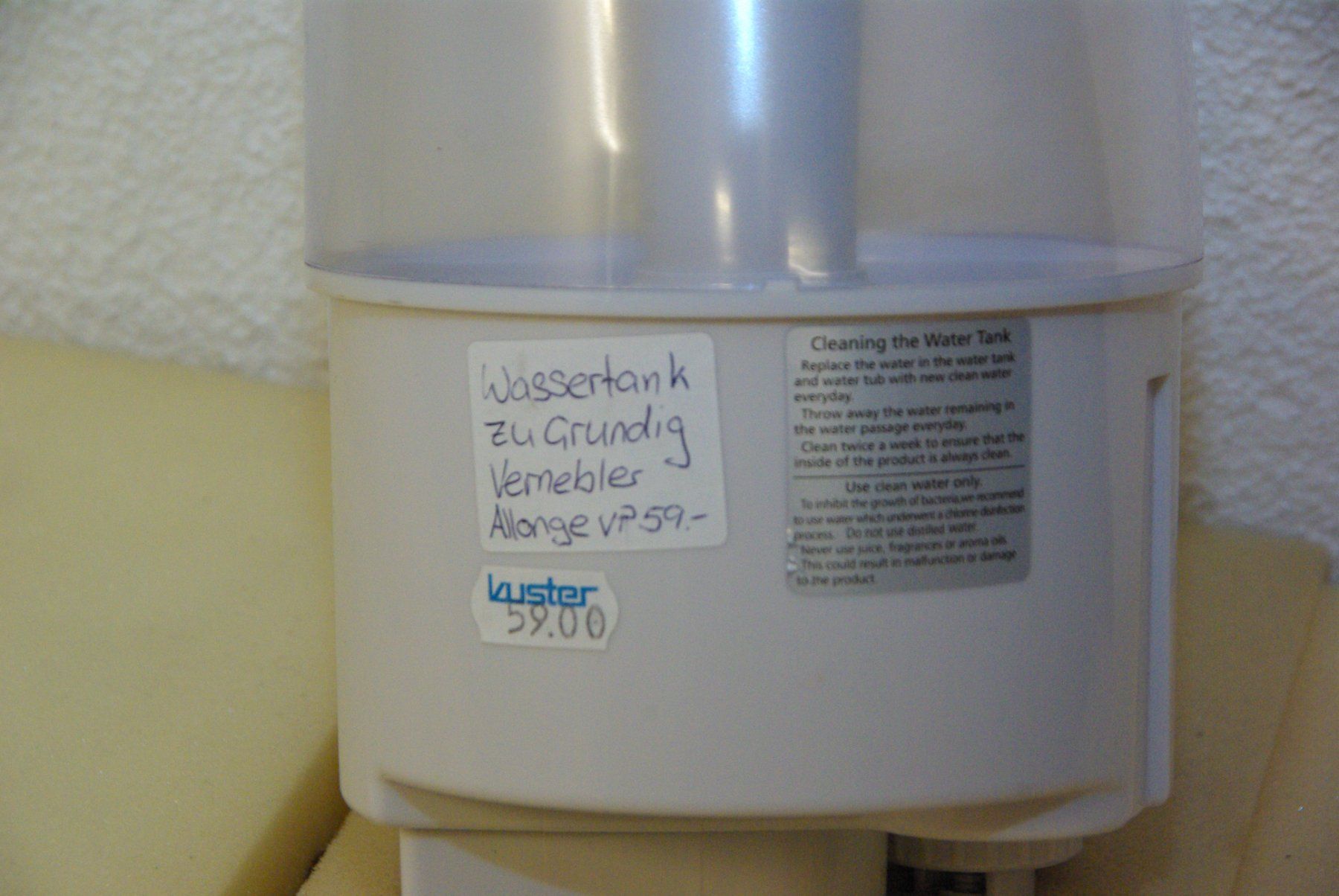 Grundig Umidificatori d'aria: Wassertank zu Grundig Vernebler Allonge – Nuovo (secondo la descrizione) da Herisau venduto da Cevianer1844 1